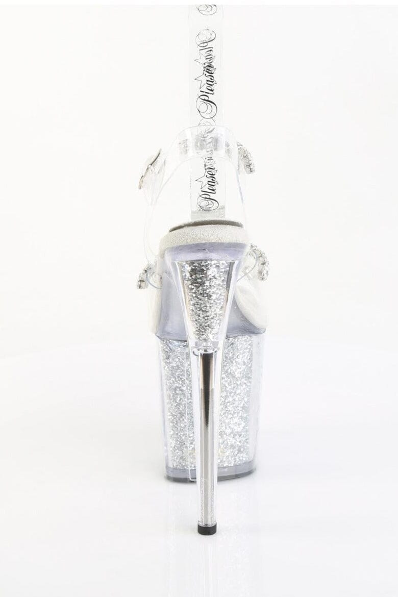 Pleaser  FLAMINGO-808PREM-STN Sandal in Clear TPU Premium