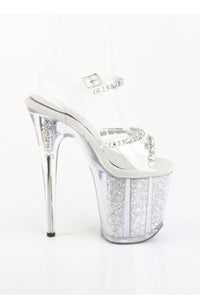 Pleaser  FLAMINGO-808PREM-STN Sandal in Clear TPU Premium
