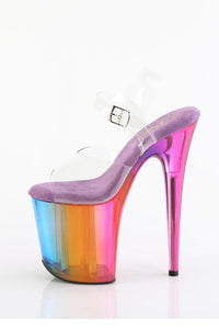 Pleaser  FLAMINGO-808RMT Sandal in Rainbow Vinyl