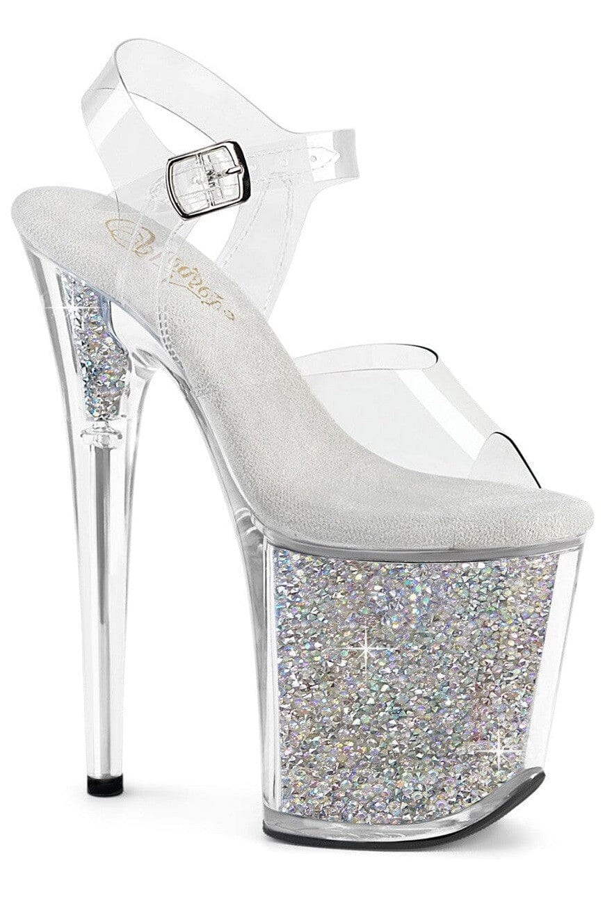 Pleaser  FLAMINGO-808RSI Sandal in Clear Vinyl from SexyShoes.com