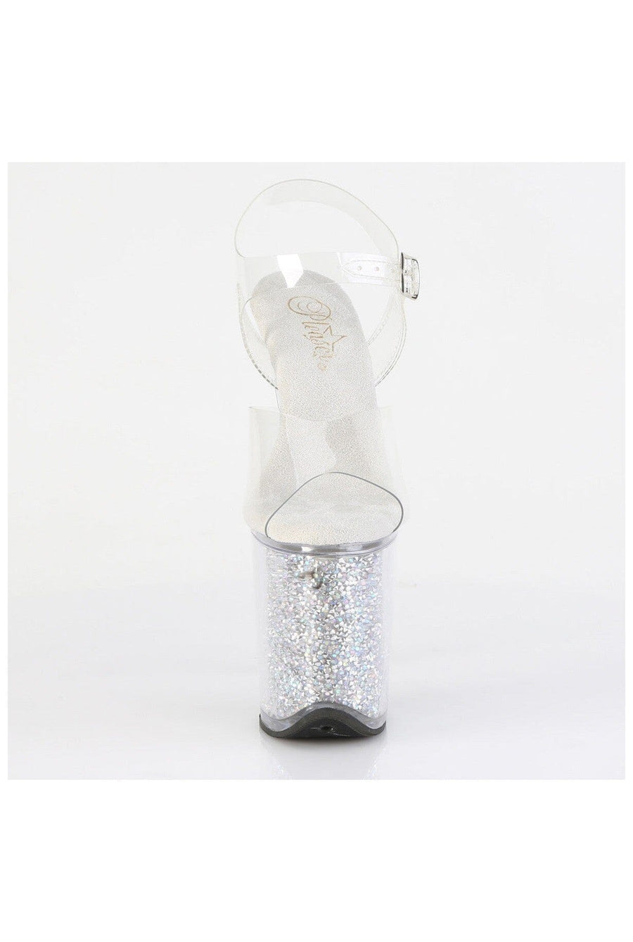 Pleaser  FLAMINGO-808RSI Sandal in Clear Vinyl