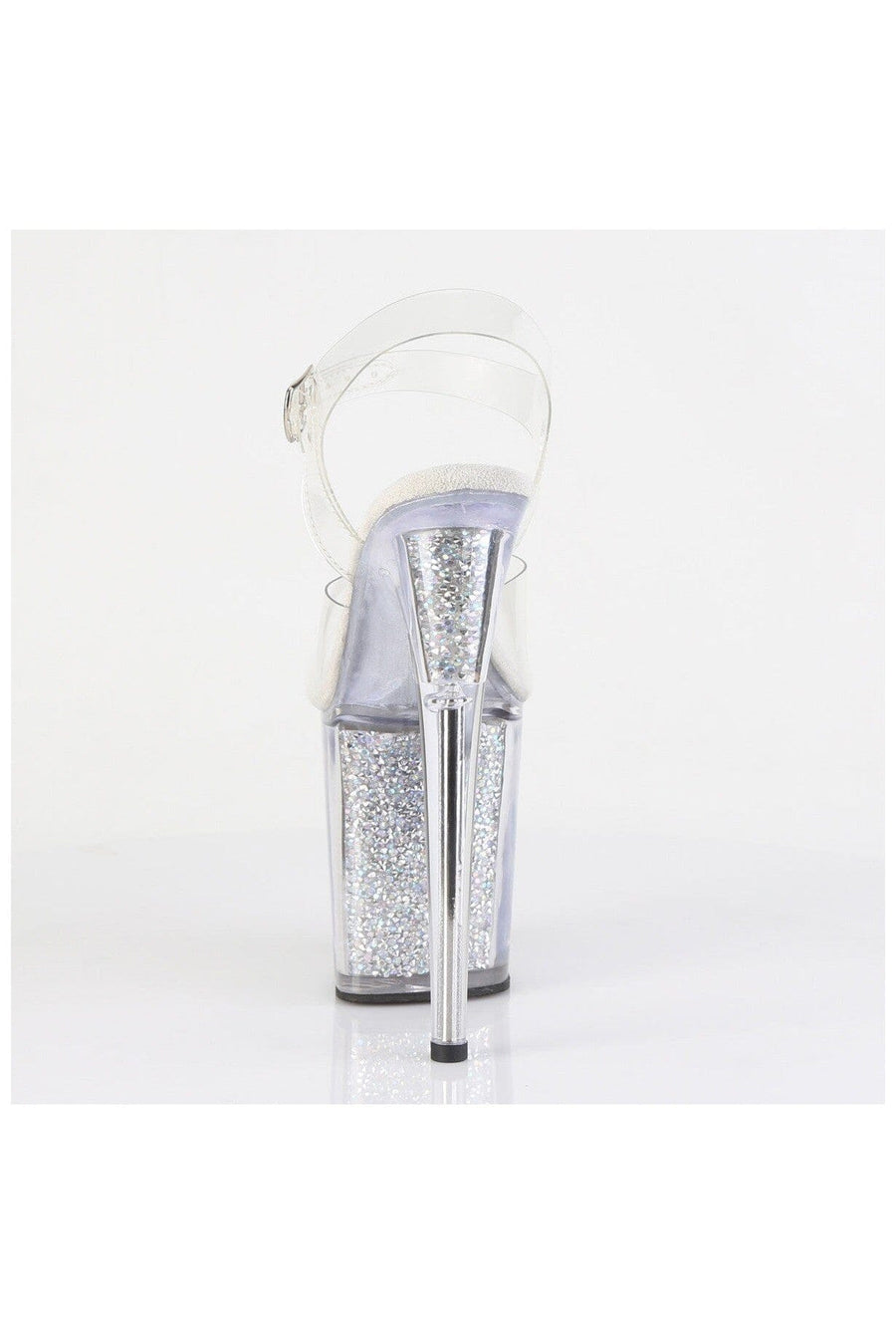 Pleaser  FLAMINGO-808RSI Sandal in Clear Vinyl
