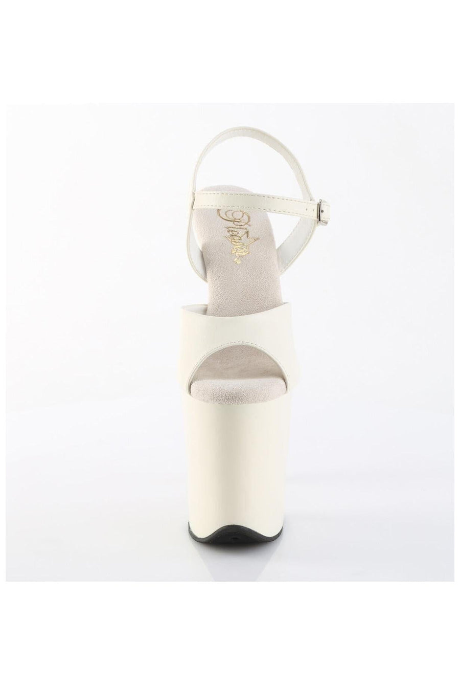 Pleaser  FLAMINGO-809 Sandal in White Faux Leather