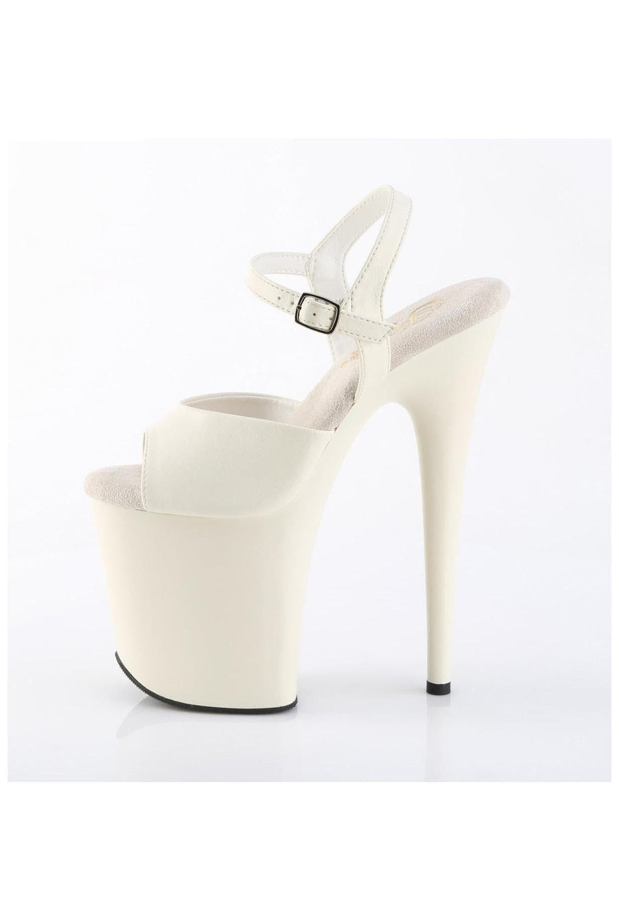 Pleaser  FLAMINGO-809 Sandal in White Faux Leather
