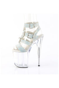 Pleaser  FLAMINGO-856RS Sandal in Silver Faux Leather