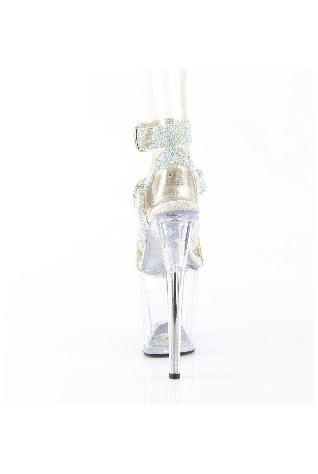 Pleaser  FLAMINGO-856RS Sandal in Silver Faux Leather