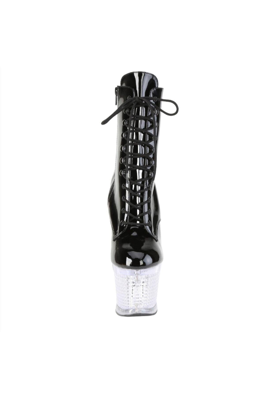 Pleaser  FLASHDANCE-1020SPEC Ankle Boot in Black Patent