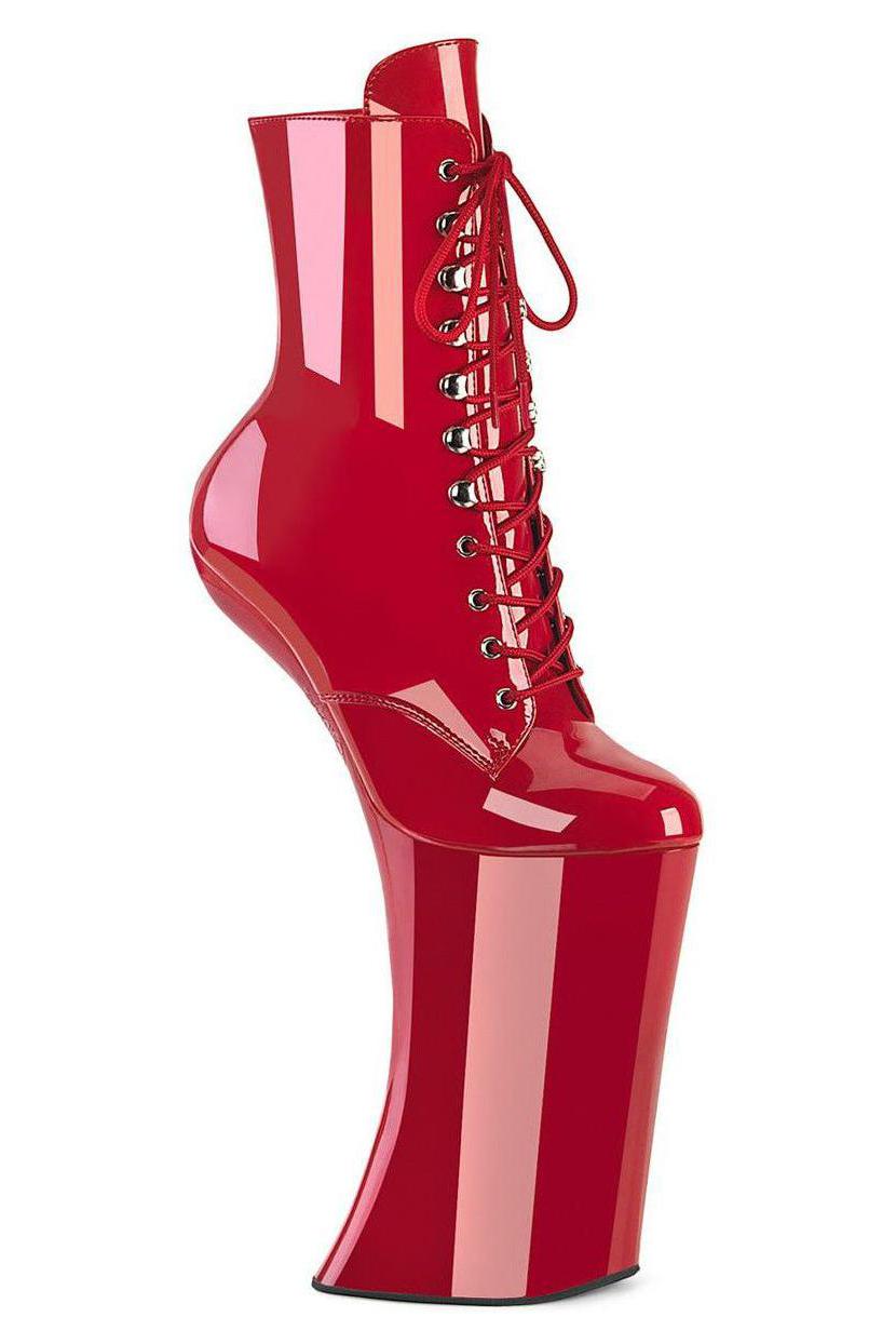 Pleaser  FORBIDDEN-1020 Ankle Boot in Red Patent from SexyShoes.com