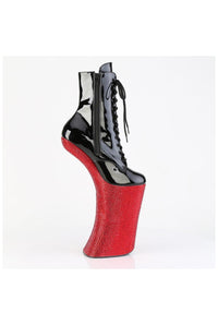 Pleaser  FORBIDDEN-1020BEJ Ankle Boot in Black Patent