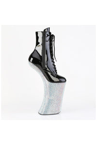 Pleaser  FORBIDDEN-1020BEJ Ankle Boot in Black Patent