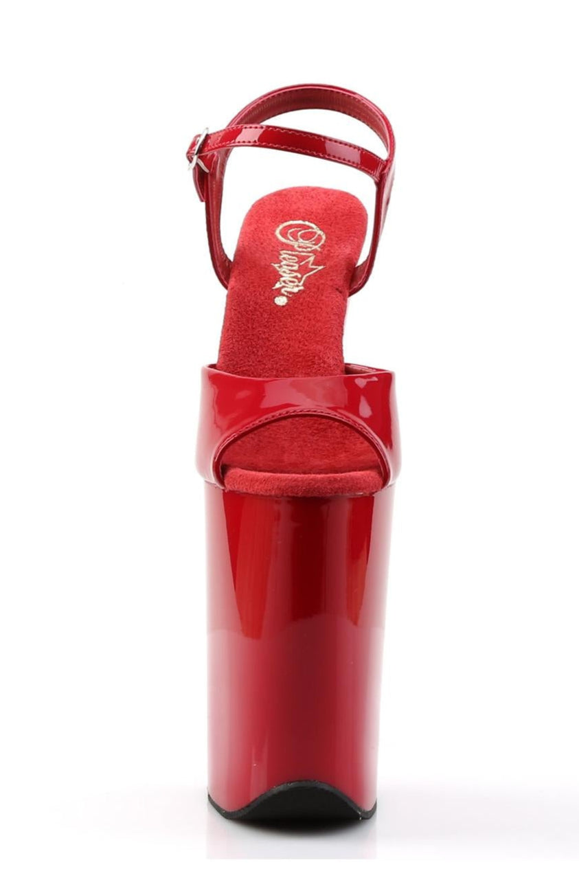 Pleaser  INFINITY-909 Sandal in Red Patent