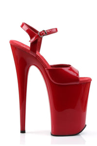 Pleaser  INFINITY-909 Sandal in Red Patent