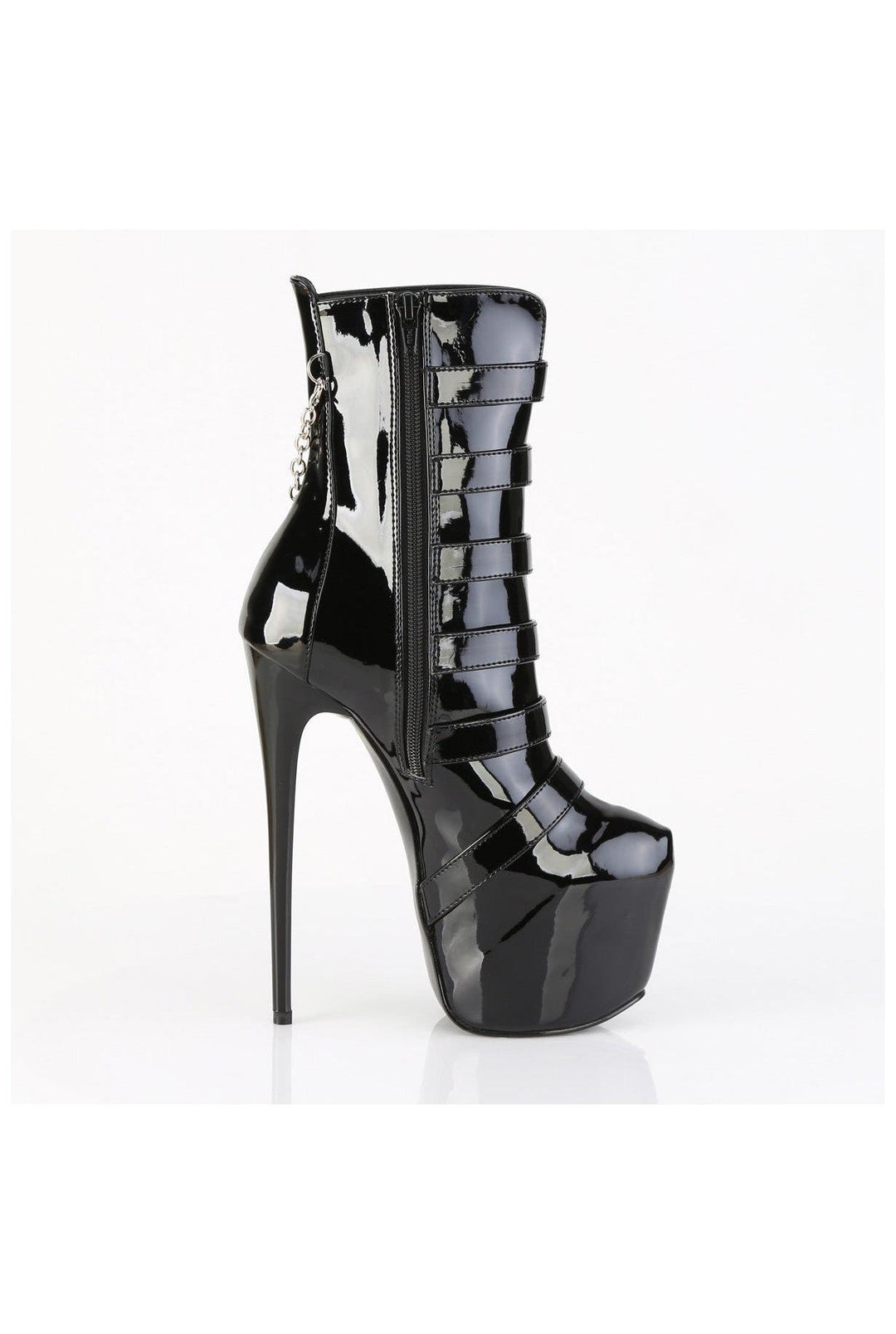 Pleaser  JUBILANT-1015 Ankle Boot in Black Patent
