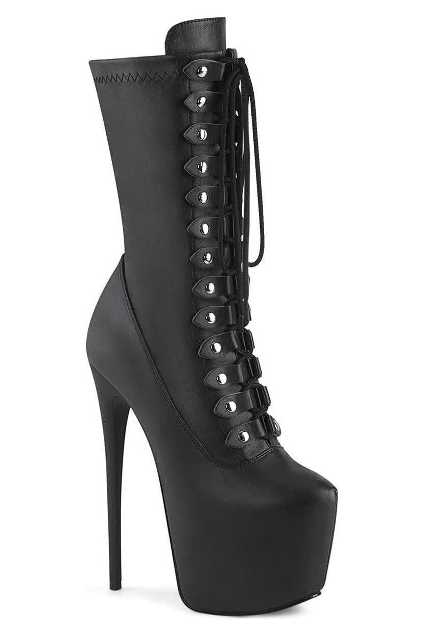 Pleaser  JUBILANT-1048 Knee Boot in Black Faux Leather from SexyShoes.com