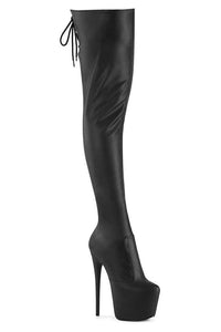 Pleaser  JUBILANT-3007 Thigh Boot in Black Faux Leather from SexyShoes.com