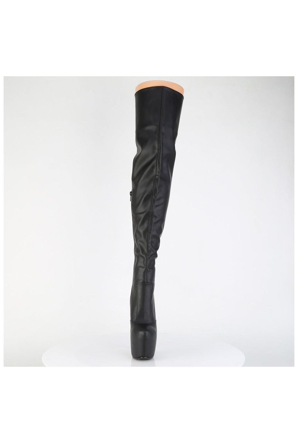 Pleaser  JUBILANT-3007 Thigh Boot in Black Faux Leather