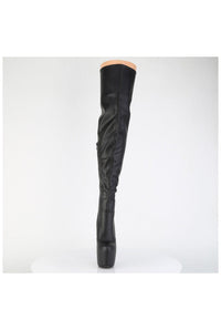 Pleaser  JUBILANT-3007 Thigh Boot in Black Faux Leather