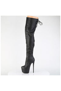 Pleaser  JUBILANT-3007 Thigh Boot in Black Faux Leather