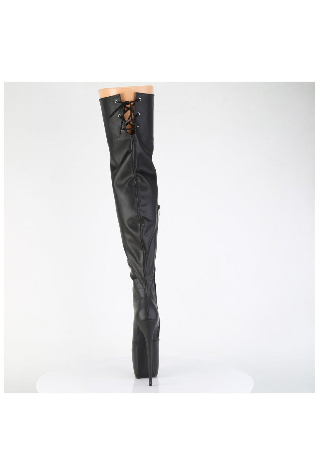 Pleaser  JUBILANT-3007 Thigh Boot in Black Faux Leather