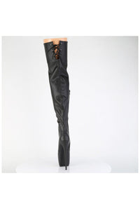 Pleaser  JUBILANT-3007 Thigh Boot in Black Faux Leather