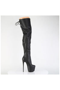 Pleaser  JUBILANT-3007 Thigh Boot in Black Faux Leather