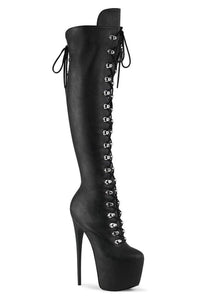 Pleaser  JUBILANT-3012 Thigh Boot in Black Faux Leather from SexyShoes.com