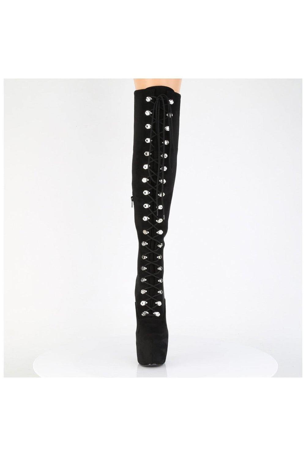 Pleaser  JUBILANT-3012FS Thigh Boot in Black Faux Suede