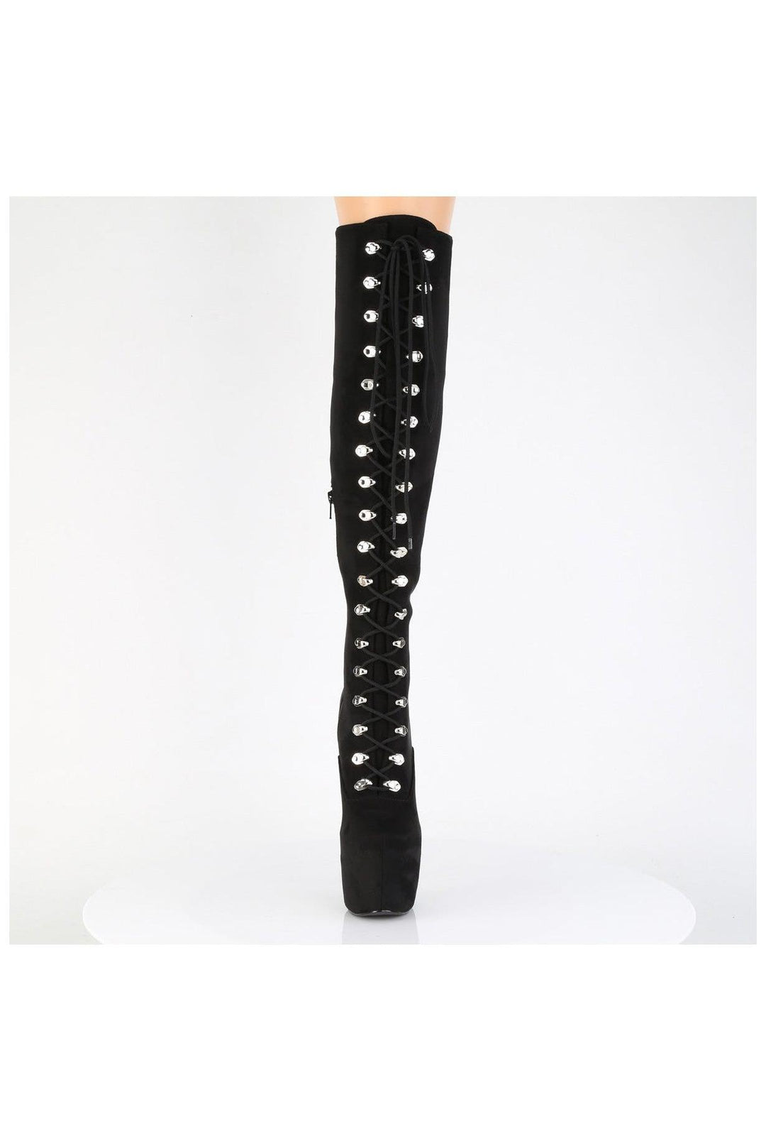 Pleaser  JUBILANT-3012FS Thigh Boot in Black Faux Suede