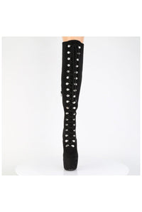Pleaser  JUBILANT-3012FS Thigh Boot in Black Faux Suede