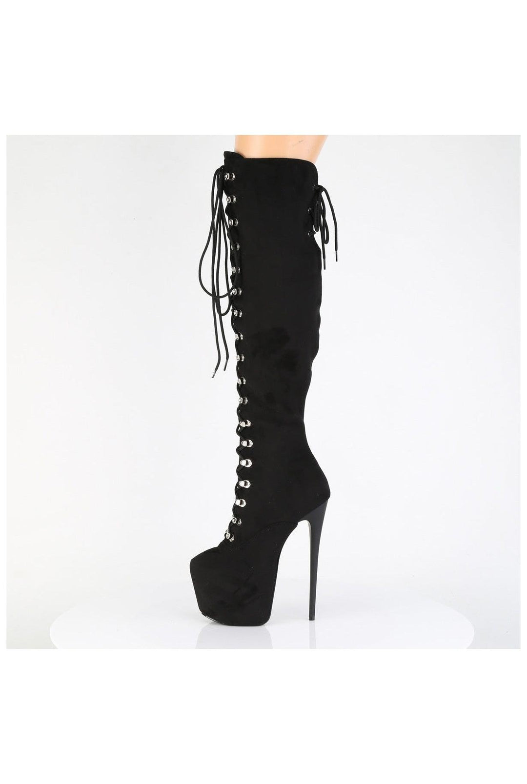 Pleaser  JUBILANT-3012FS Thigh Boot in Black Faux Suede