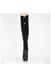 Pleaser  JUBILANT-3012FS Thigh Boot in Black Faux Suede