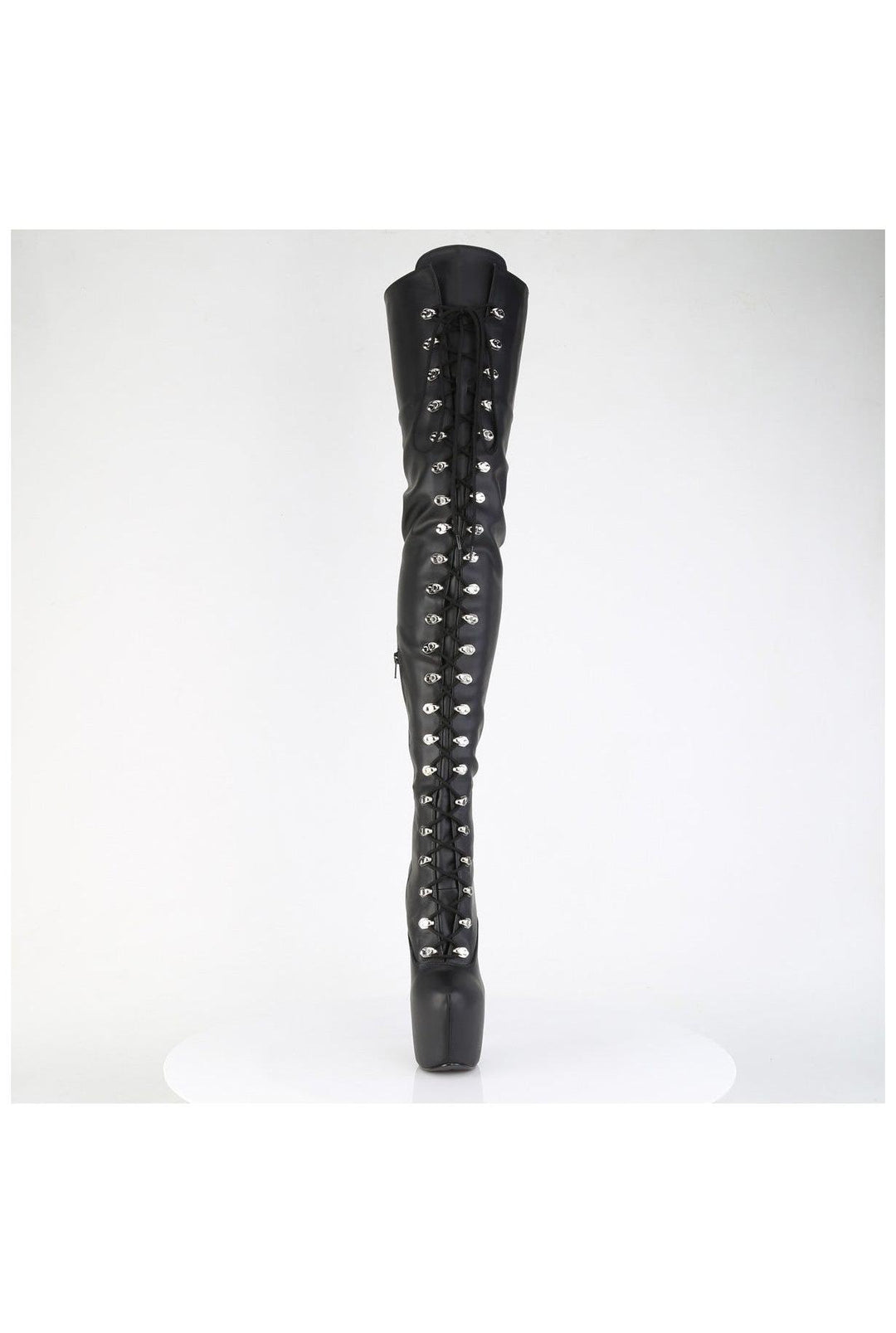 Pleaser  JUBILANT-4012 Thigh Boot in Black Faux Leather