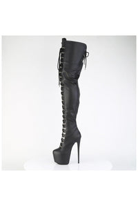 Pleaser  JUBILANT-4012 Thigh Boot in Black Faux Leather
