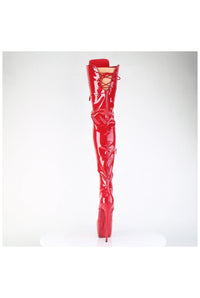 Pleaser  JUBILANT-4012 Thigh Boot in Red Patent