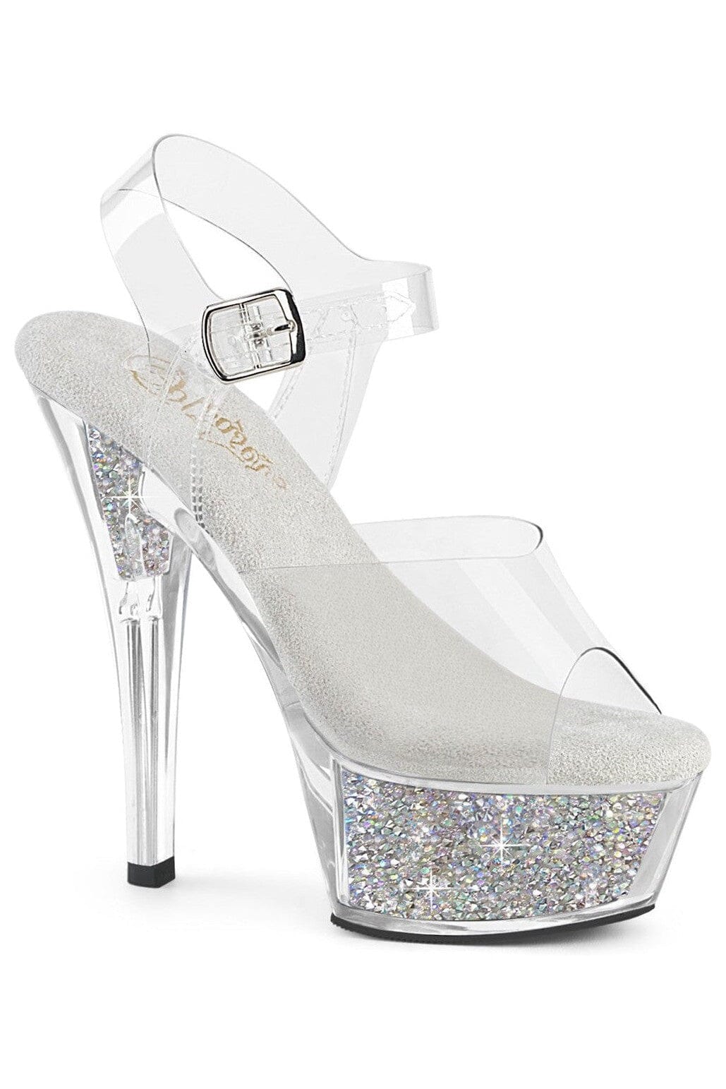 Pleaser  KISS-208RSI Sandal in Clear Vinyl from SexyShoes.com