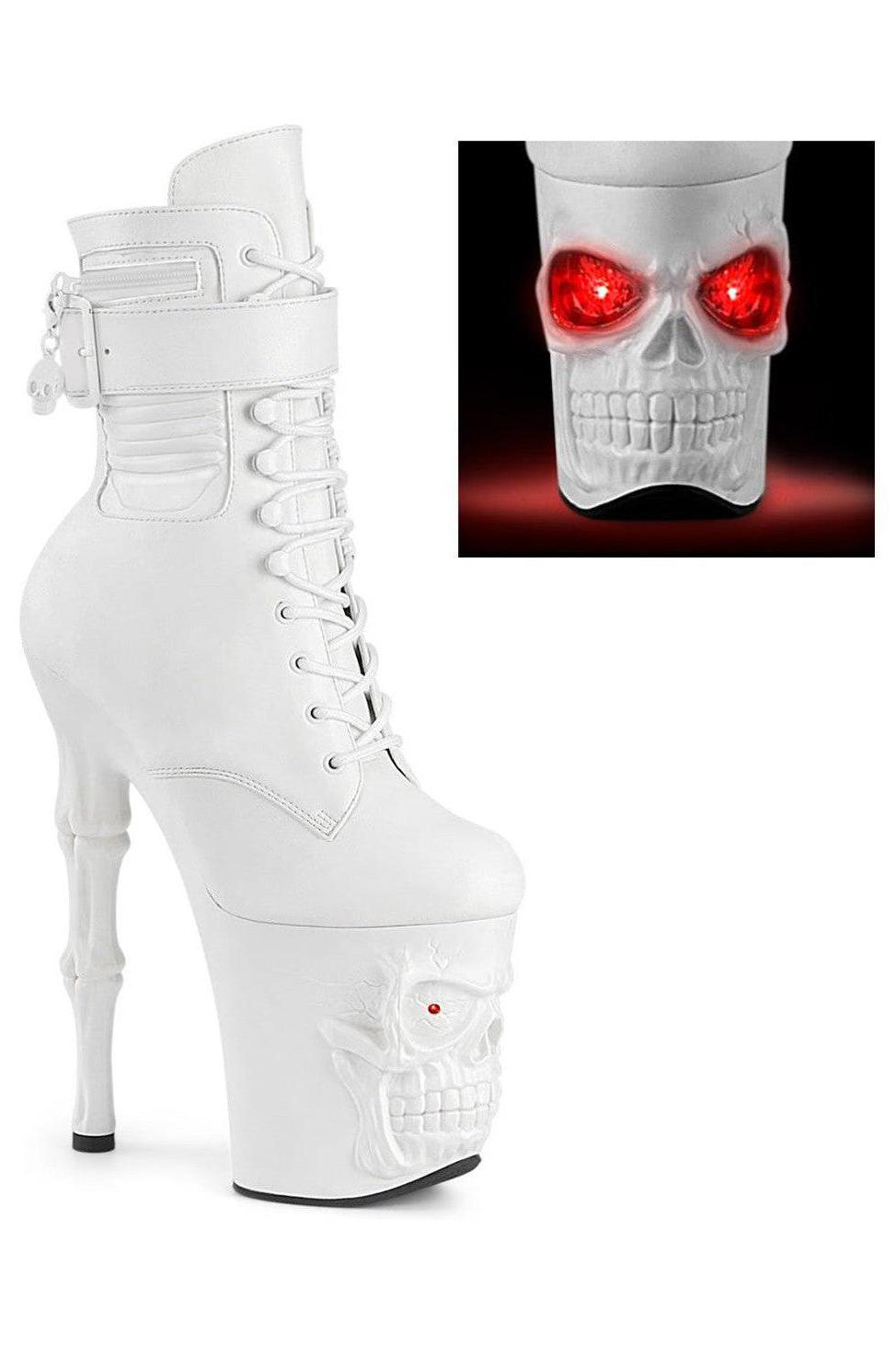 Pleaser White Ankle Boots Platform Stripper Shoes | Buy at Sexyshoes.com