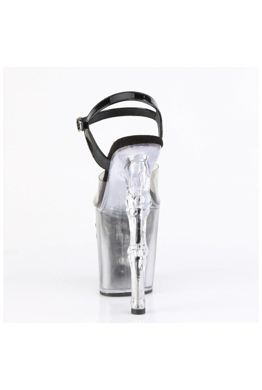 Pleaser  RAPTURE-808T-1 Sandal in Black Vinyl