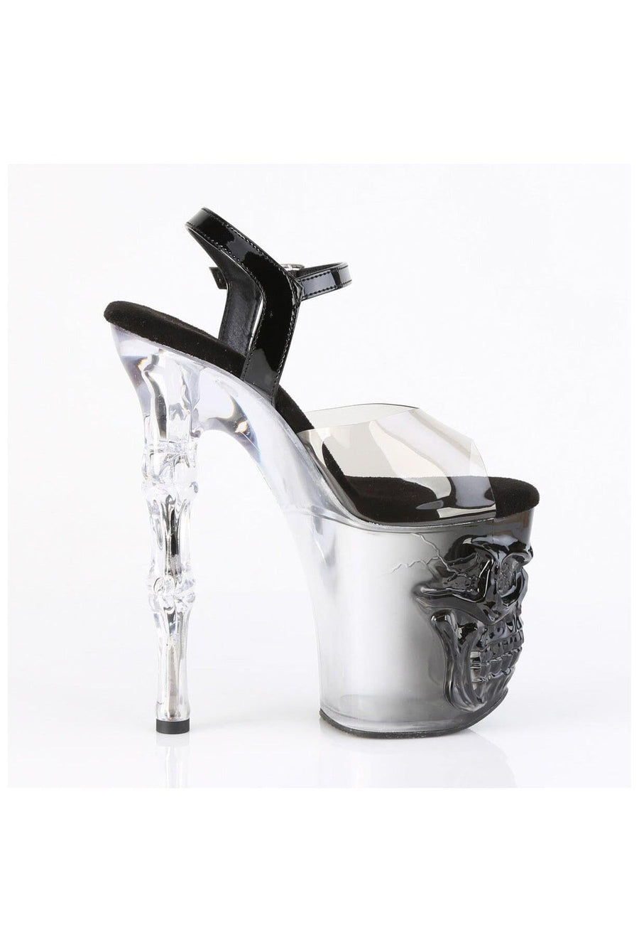 Pleaser  RAPTURE-808T-1 Sandal in Black Vinyl
