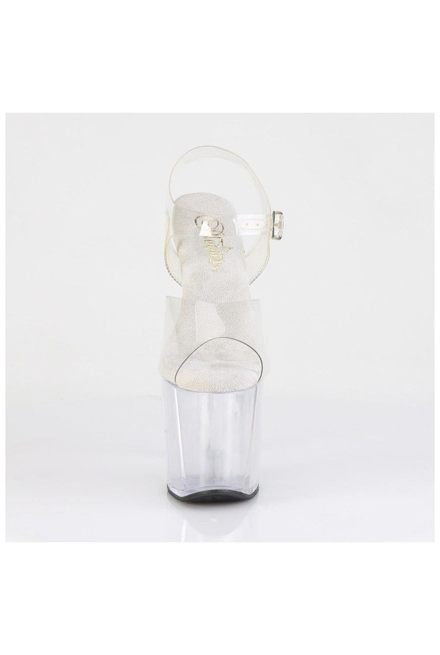 Pleaser  RAZZLE-808 Sandal in Clear Vinyl