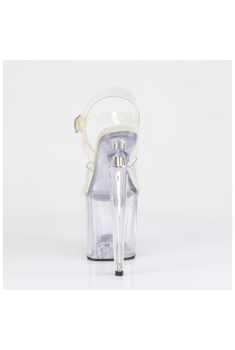 Pleaser  RAZZLE-808 Sandal in Clear Vinyl