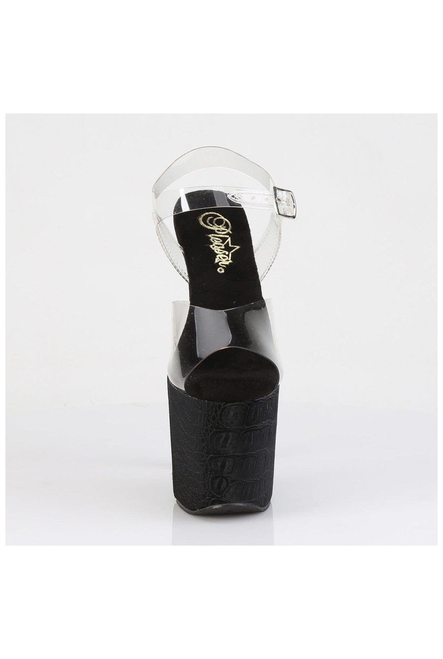 Pleaser  RAZZLE-808WR Sandal in Clear Vinyl