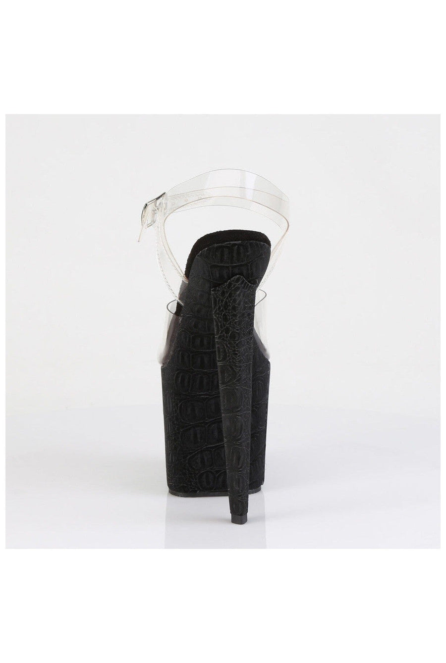 Pleaser  RAZZLE-808WR Sandal in Clear Vinyl