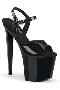 Pleaser  RAZZLE-809 Sandal in Black Patent from SexyShoes.com
