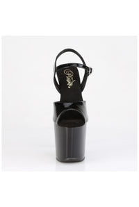 Pleaser  RAZZLE-809 Sandal in Black Patent