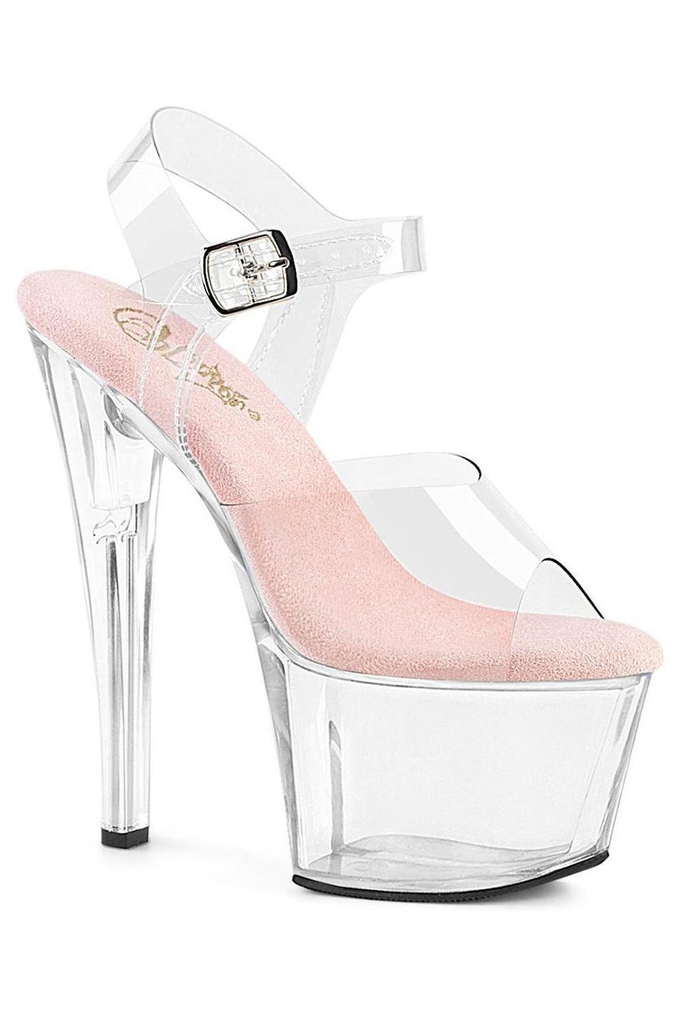 Pleaser  SKY-308 Sandal in Clear Vinyl from SexyShoes.com