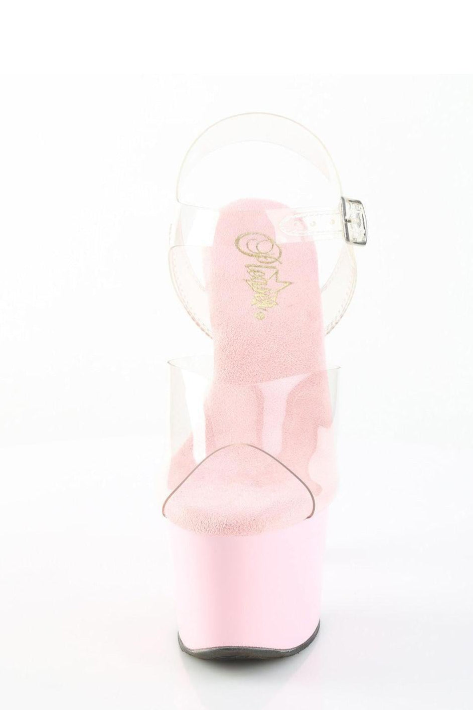 Pleaser  SKY-308 Sandal in Pink Vinyl