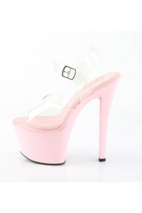 Pleaser  SKY-308 Sandal in Pink Vinyl