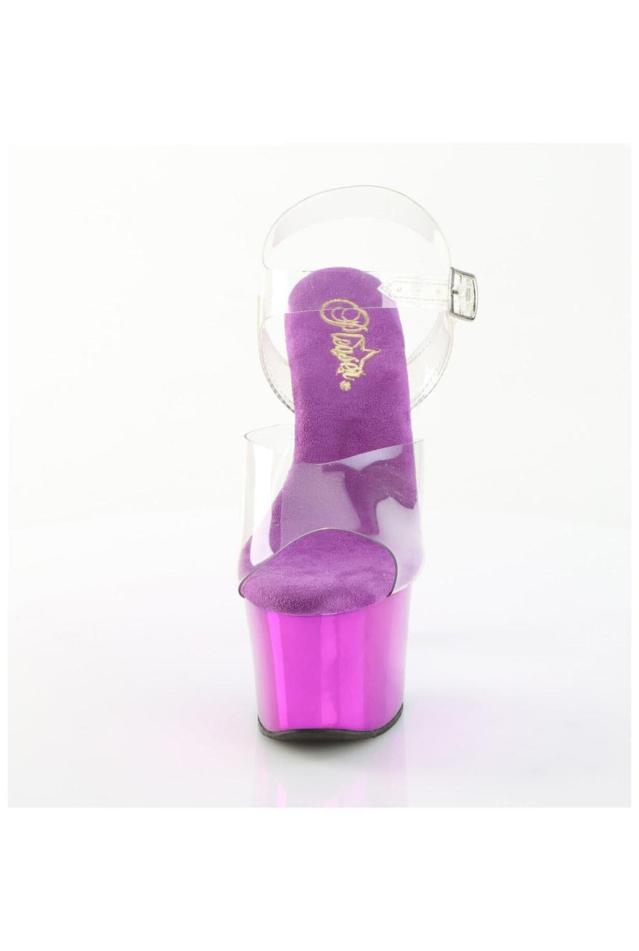 Pleaser  SKY-308CHRS Sandal in Clear Vinyl