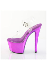 Pleaser  SKY-308CHRS Sandal in Clear Vinyl