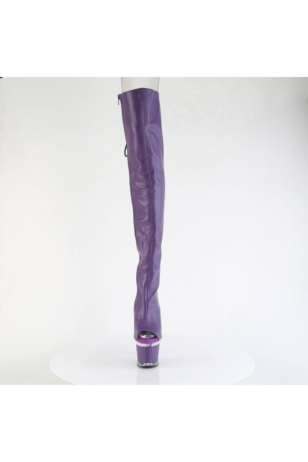 Pleaser  SPECTATOR-3030 Thigh Boot in Purple Faux Leather